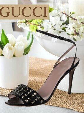 AUTHENTIC GUCCI BLACK STUDDED HEELS